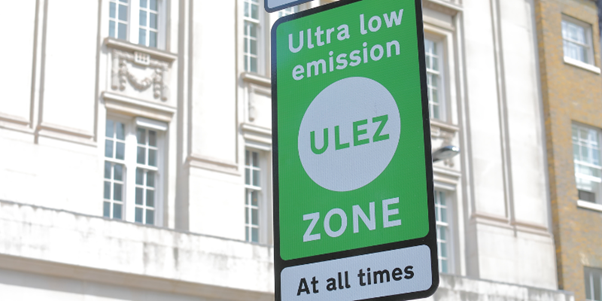 London ULEZ sign indicating Ultra Low Emission Zone